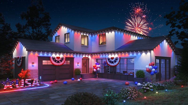 Govee's permanent outdoor lights can turn your home into a Barbie Dream House at the tap of a button